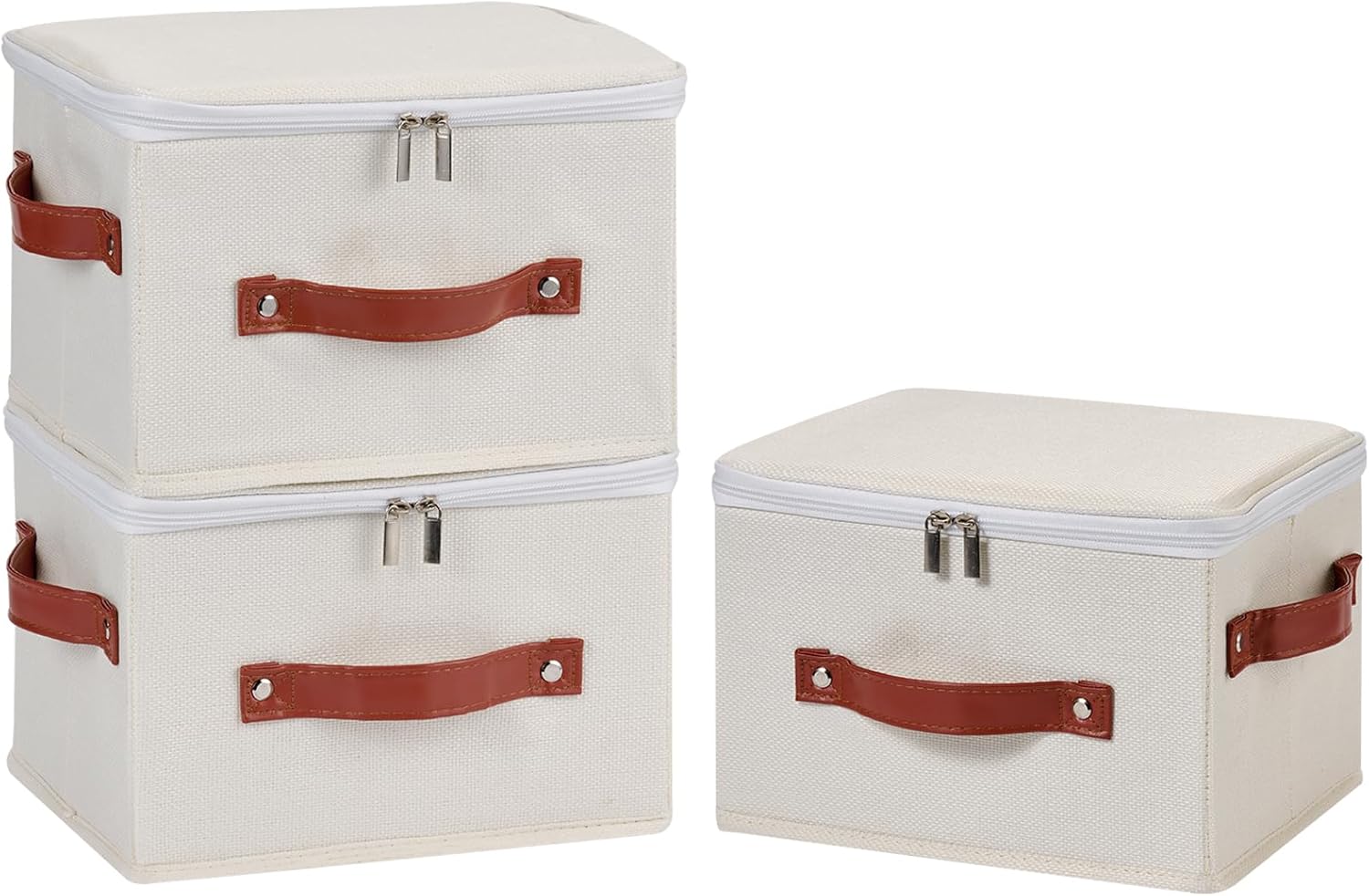 Linen Beige Storage Bin — Set of 1 — Small ( Pack of 3 )