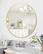 Round Farmhouse Black Wall Mirror — 30.1" - View 2