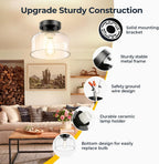 Farmhouse Black Ceiling Light - View 5