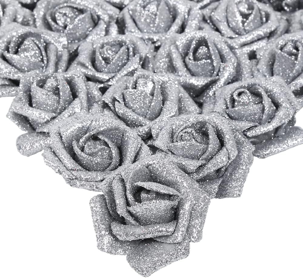 Black Artificial Flowers — Silver