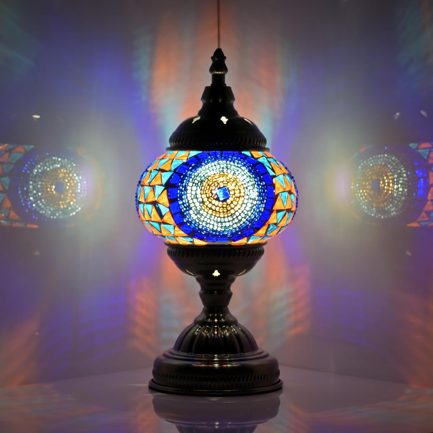 Boho Blue Desk Lamp — Blue Colorful