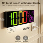 RGB Black Wall Clock — 18" - View 2