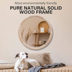 Round Farmhouse Wood Wall Mirror — 24" - View 3