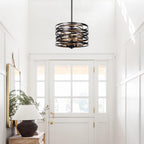 Farmhouse Black Chandelier — 3-Light - View 5