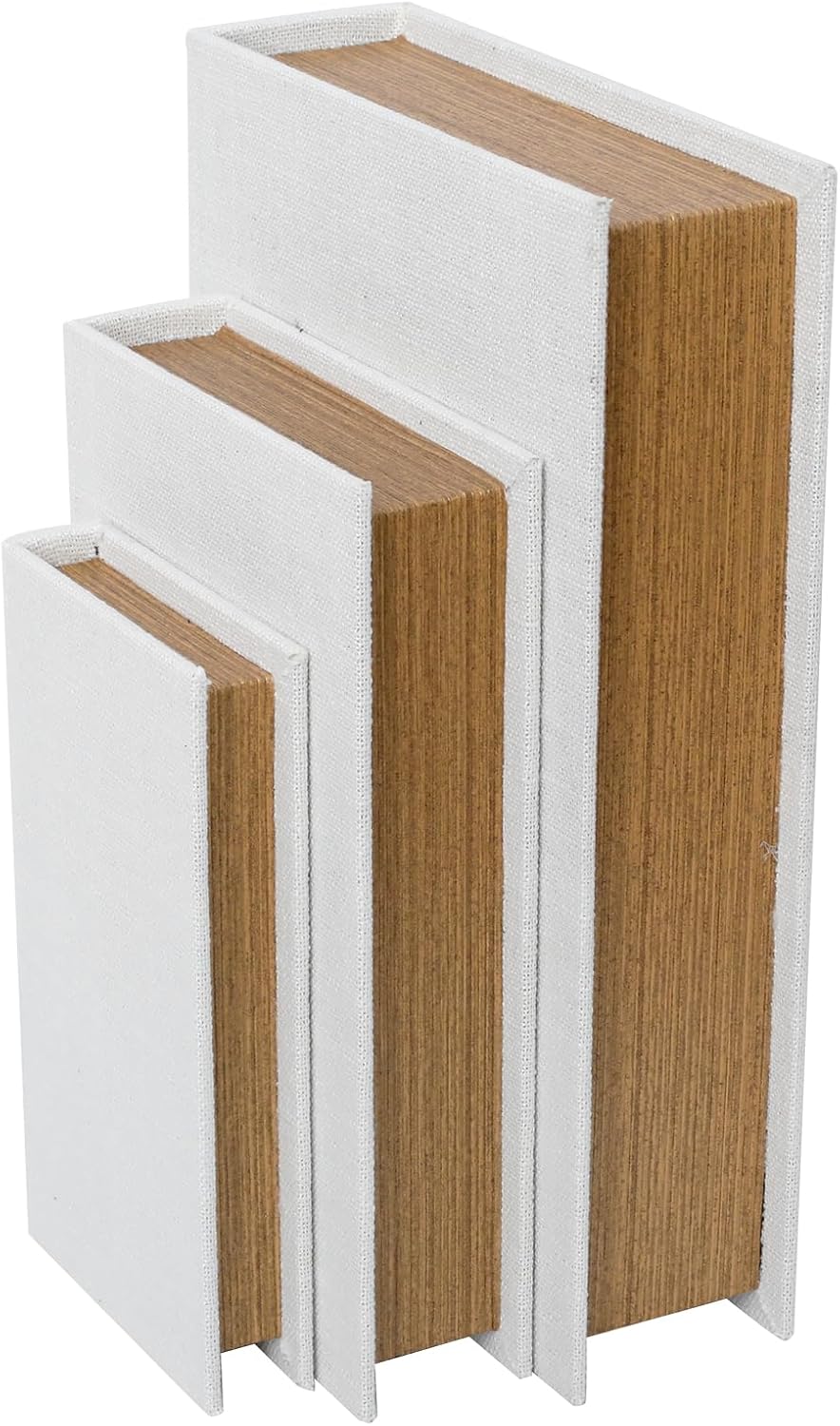 Linen Modern Beige Storage Basket — 13" — White