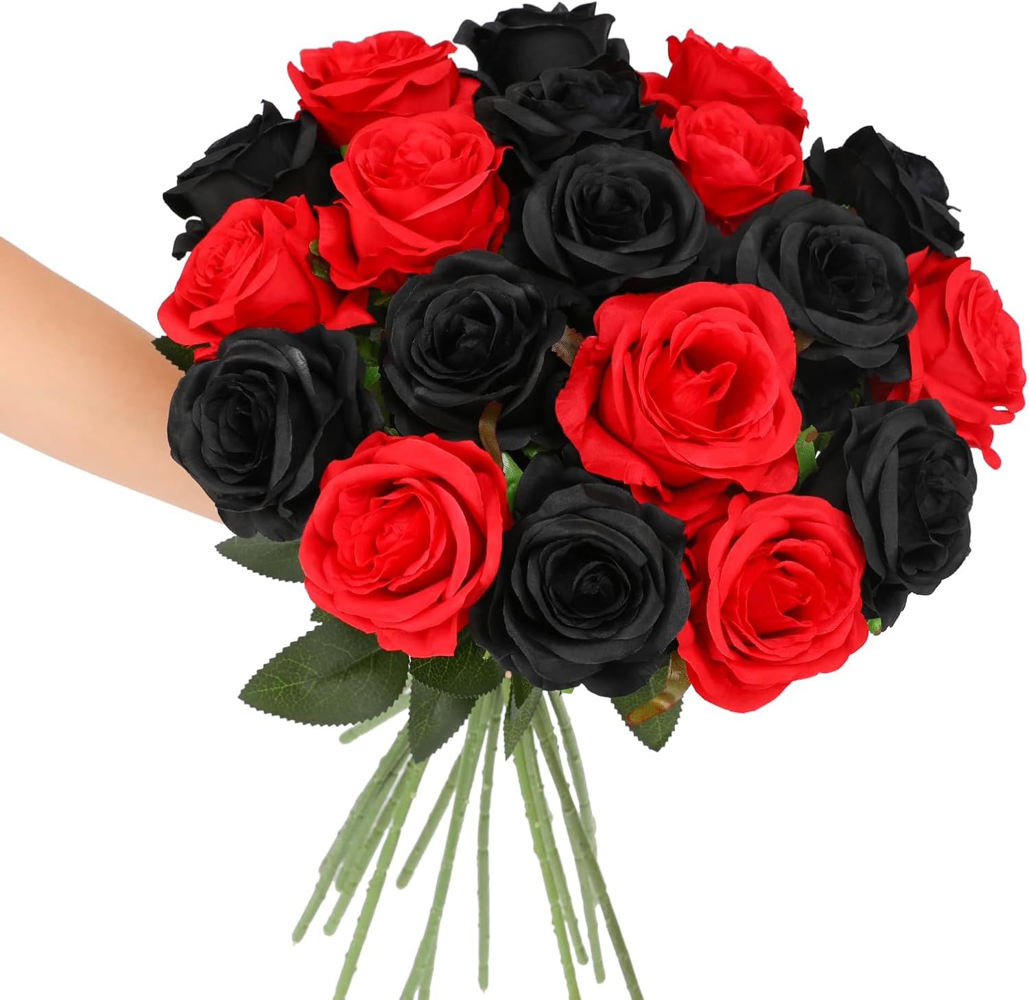 Black Artificial Flowers — Black & Red