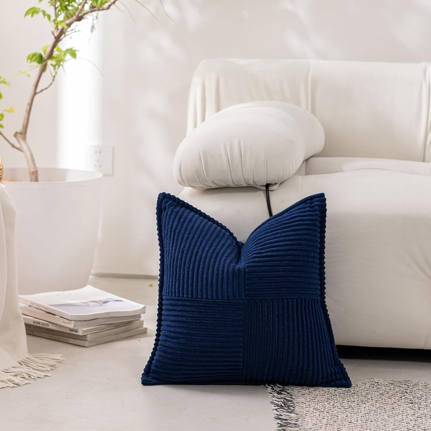 Boho Beige Throw Pillow Cover — 18" - View 2