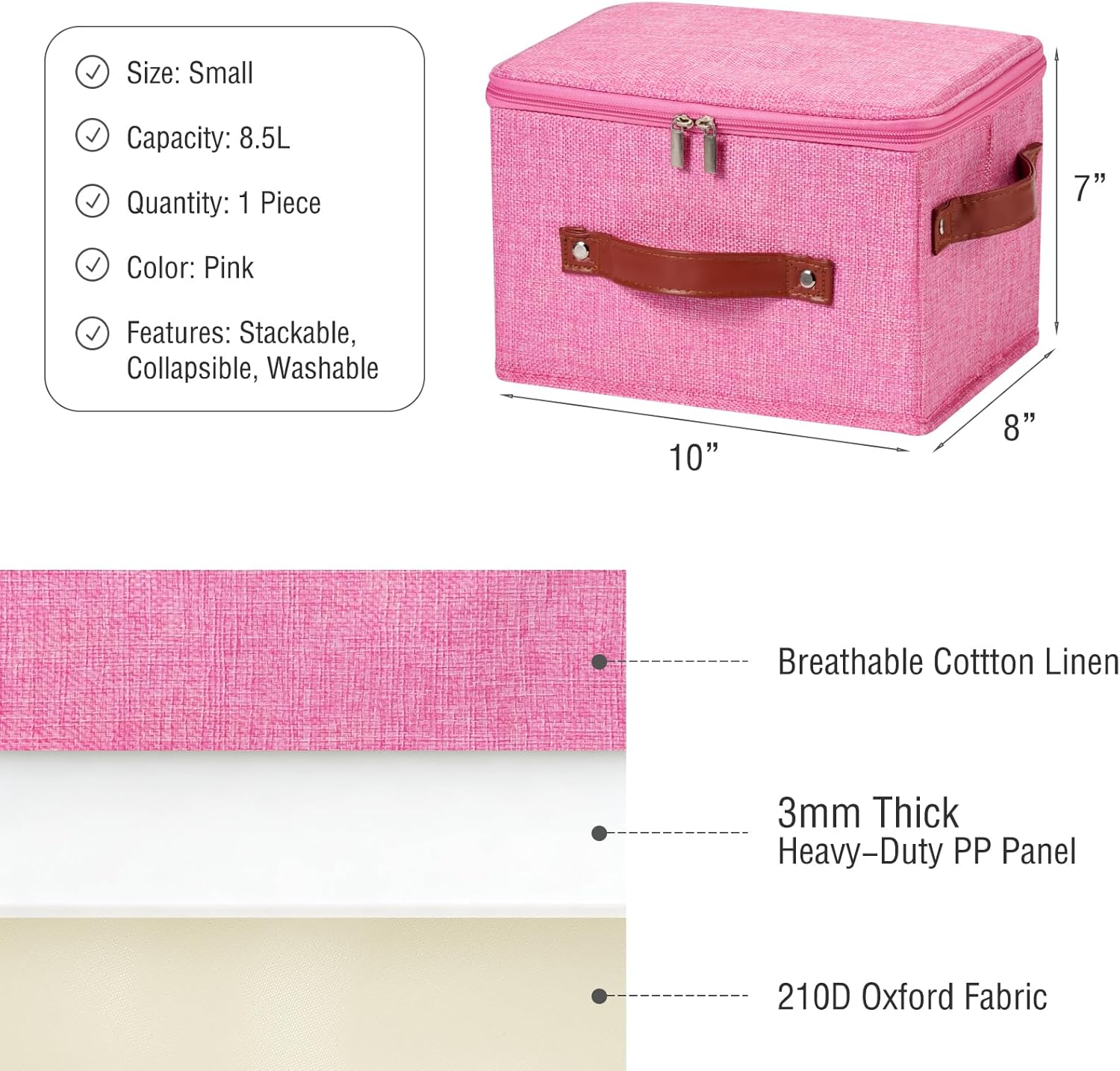 Linen Beige Storage Bin — Set of 1 - View 5