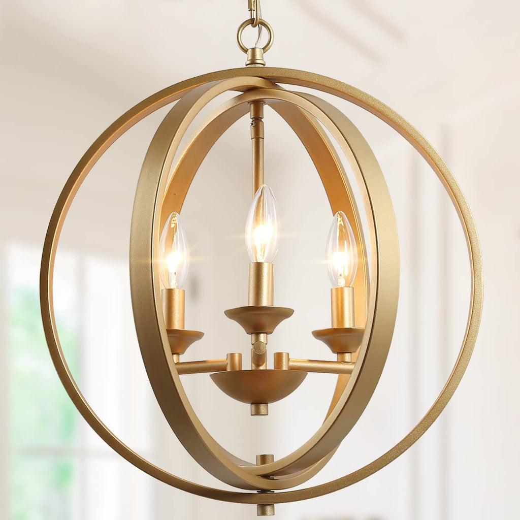 Luxe Gold Chandelier — 3-Light