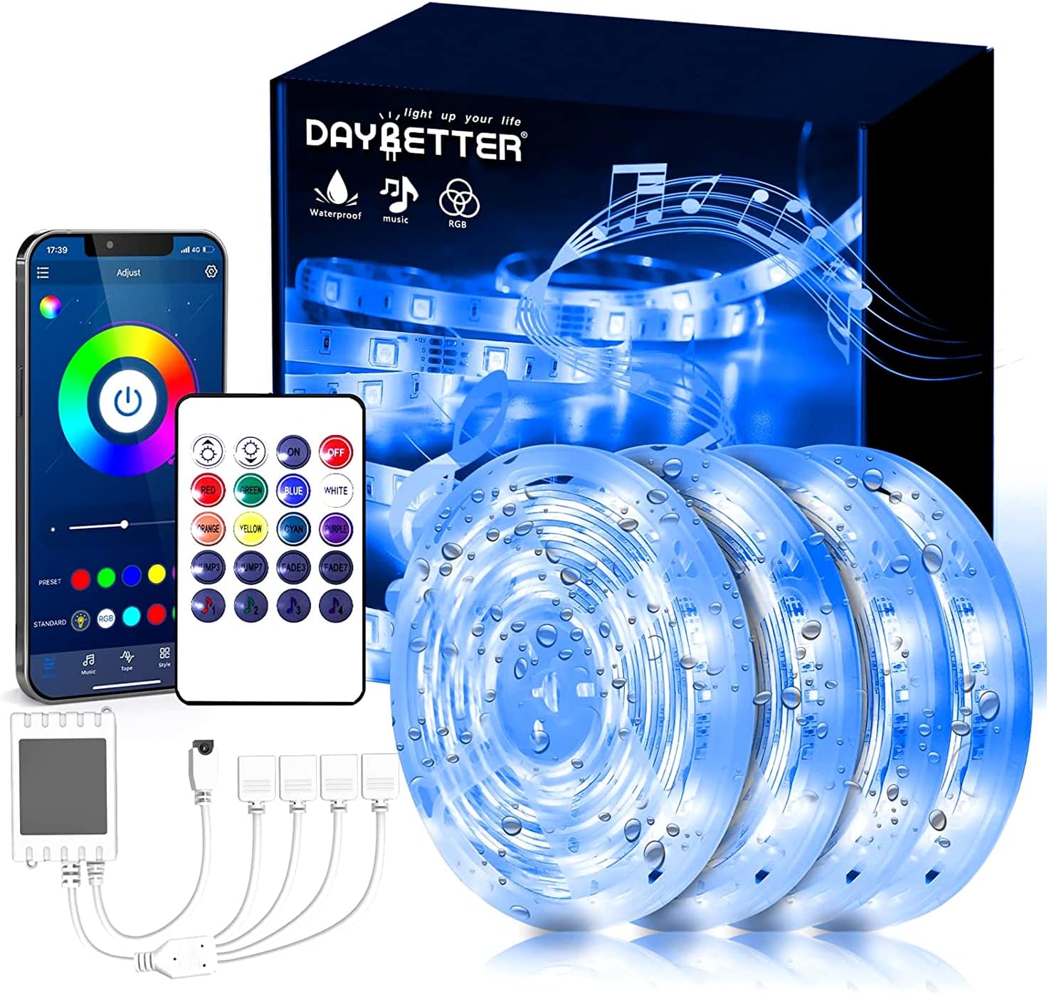 Color Changing Metal LED Strip Lights — 65.6ft(4 Rolls)