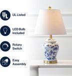 Linen Farmhouse Blue Bedside Lamp — 22" - View 4
