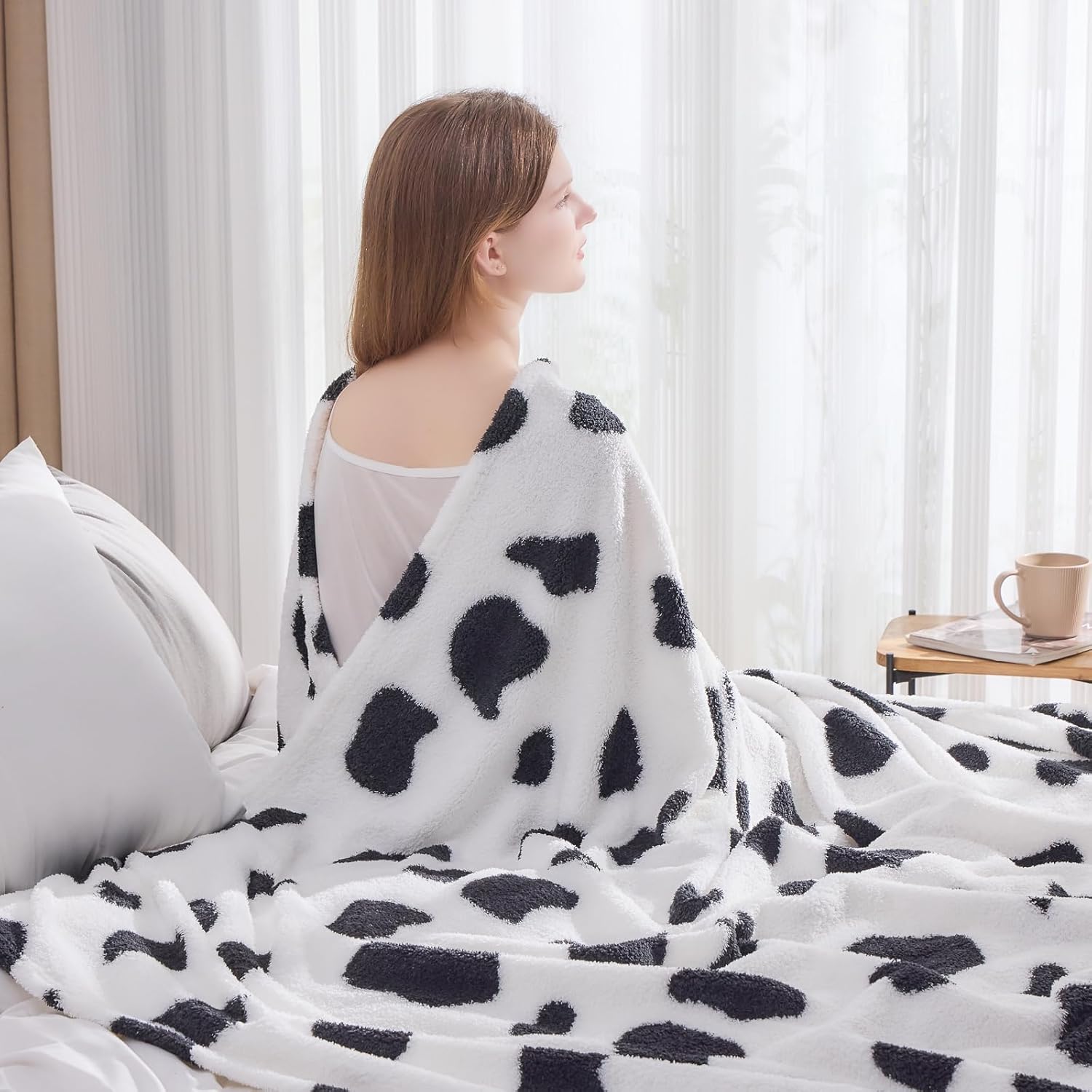 Beige Throw Pillow — 50" — Cow