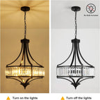 Antique Farmhouse Black Chandelier — 5-Light - View 5