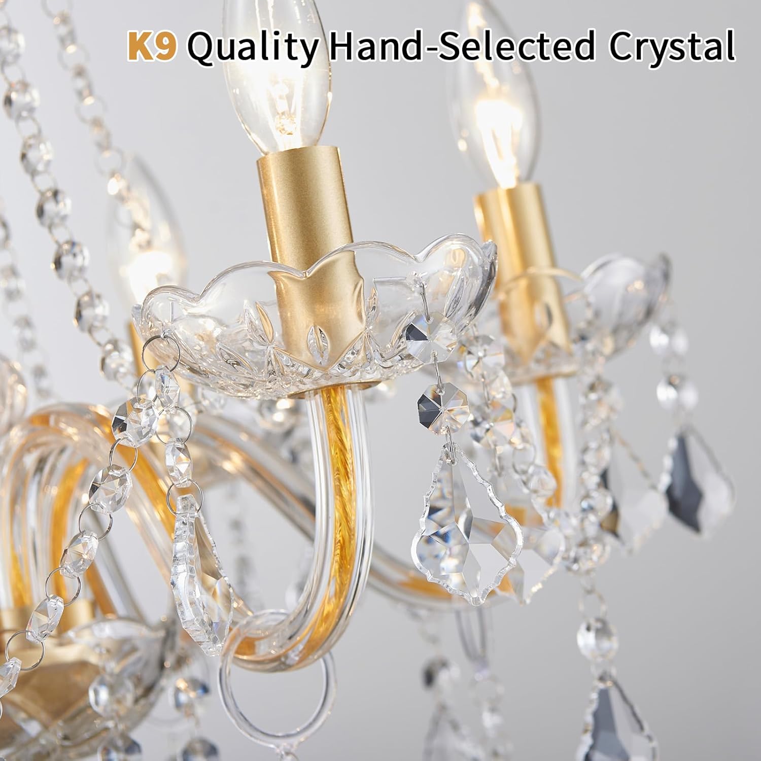 Adjustable Luxe Black Chandelier — 27" - View 5