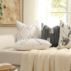 Tufted Boho Beige Throw Pillow Cover — 18" - View 3