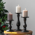 Farmhouse Metal Pillar Candle — 10" - View 5
