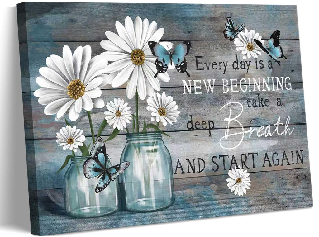 Farmhouse Blue Canvas Wall Art — 12"