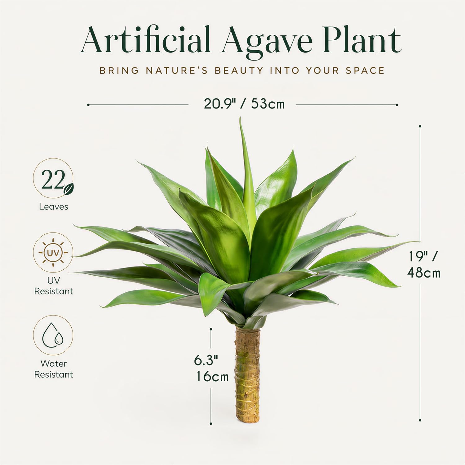 Green Artificial Plant — 22" - View 2