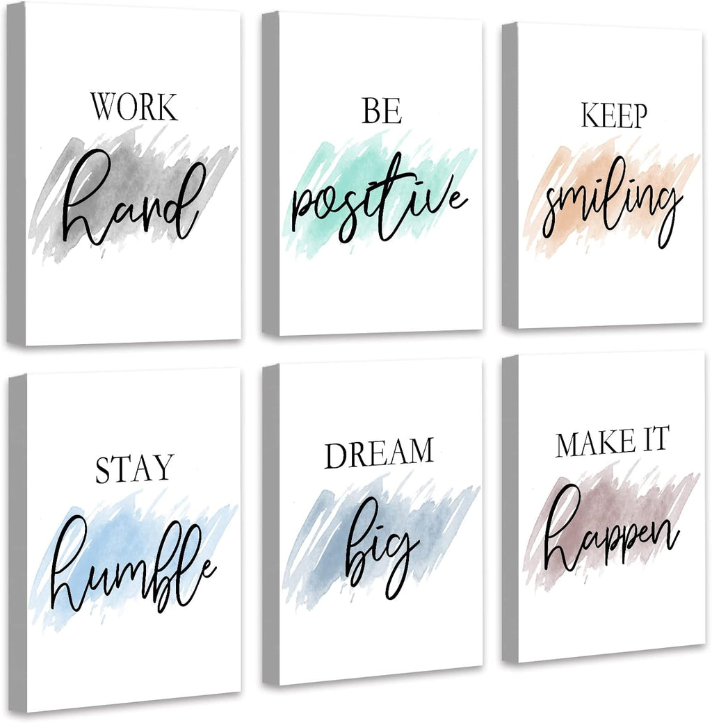 Beige Framed Wall Art — 12" — Motivvational Wall Art - White