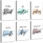 Beige Framed Wall Art — 12" — Motivvational Wall Art - White