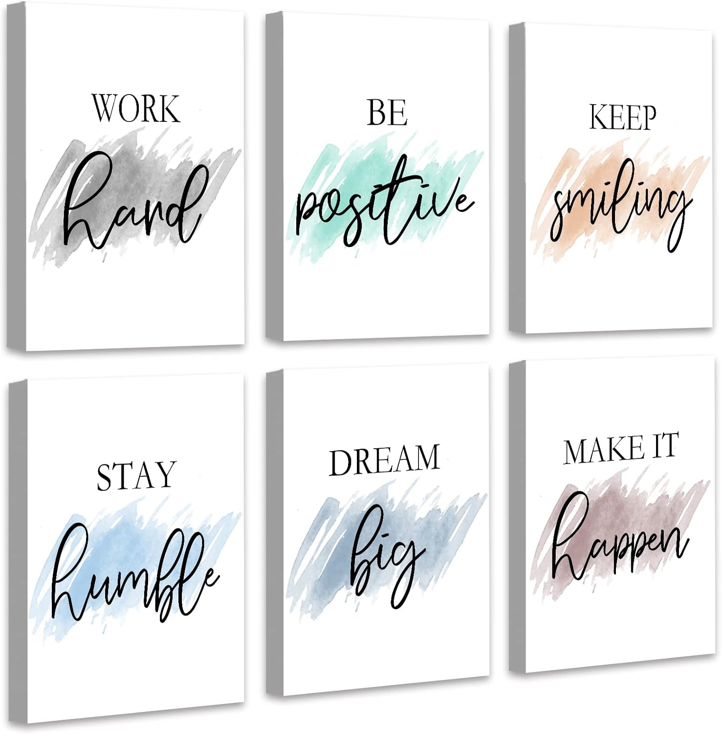 Beige Framed Wall Art — 12" — Motivvational Wall Art - White