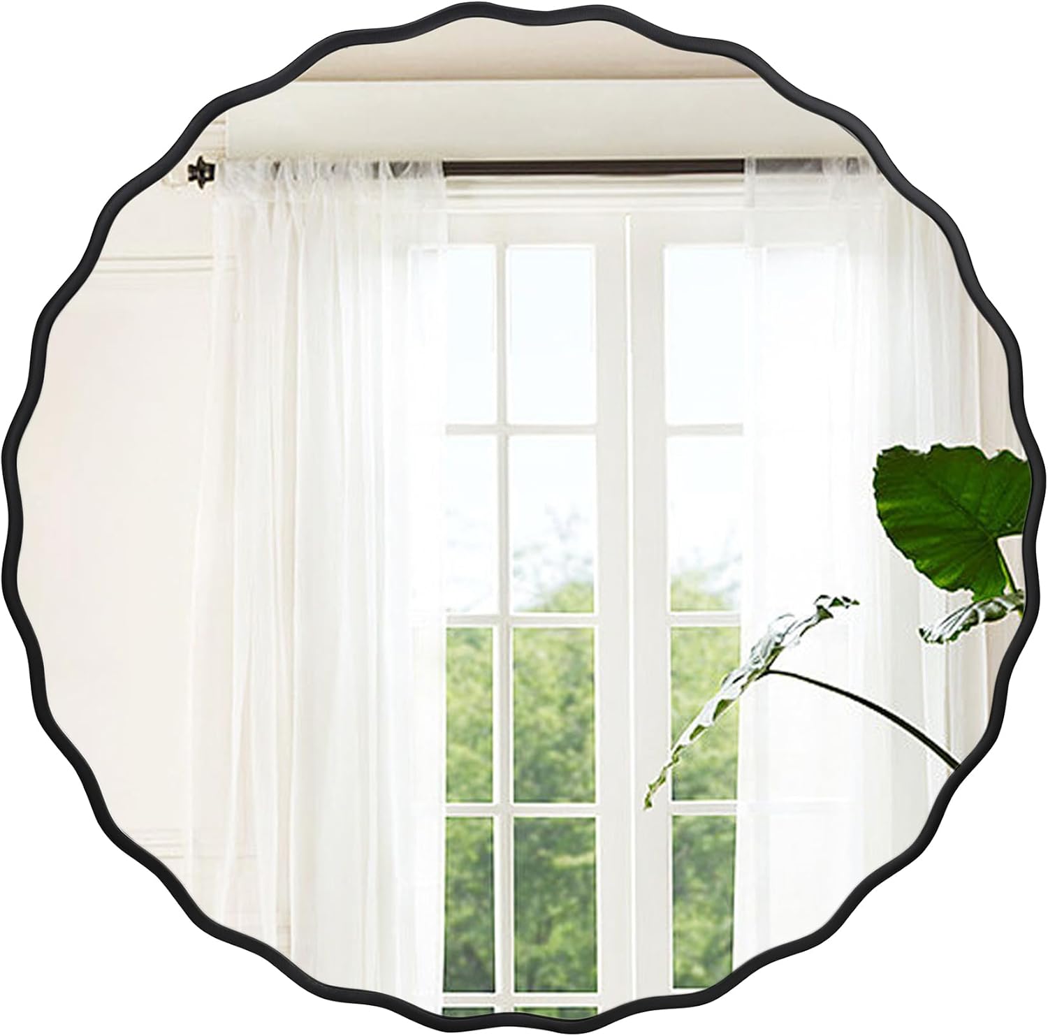 Round Black Mirror — 24" — Black