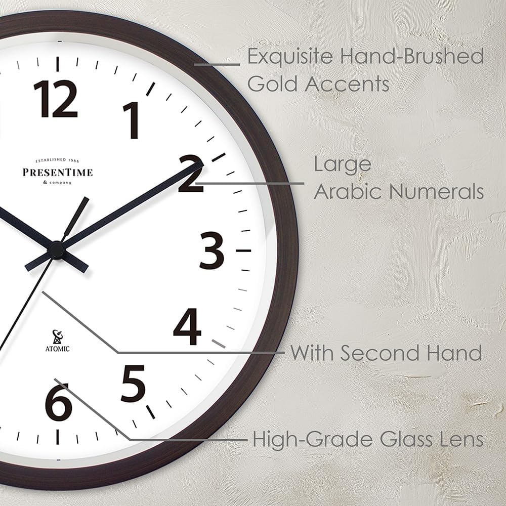 Mid-Century Gold Wall Clock — 10" - View 5