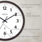Mid-Century Gold Wall Clock — 10" - View 5