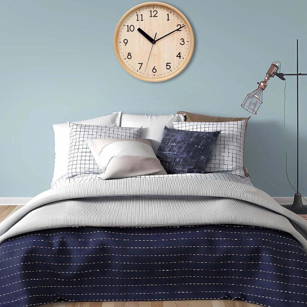 Battery Operated Farmhouse Silver Wall Clock — 10" - View 7
