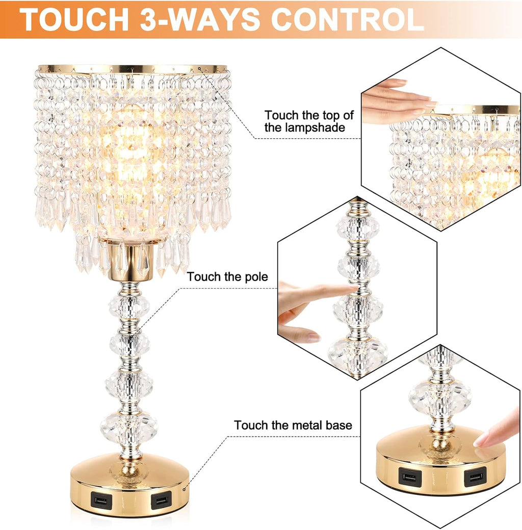 Dimmable Luxe Gold Bedside Lamp - View 4