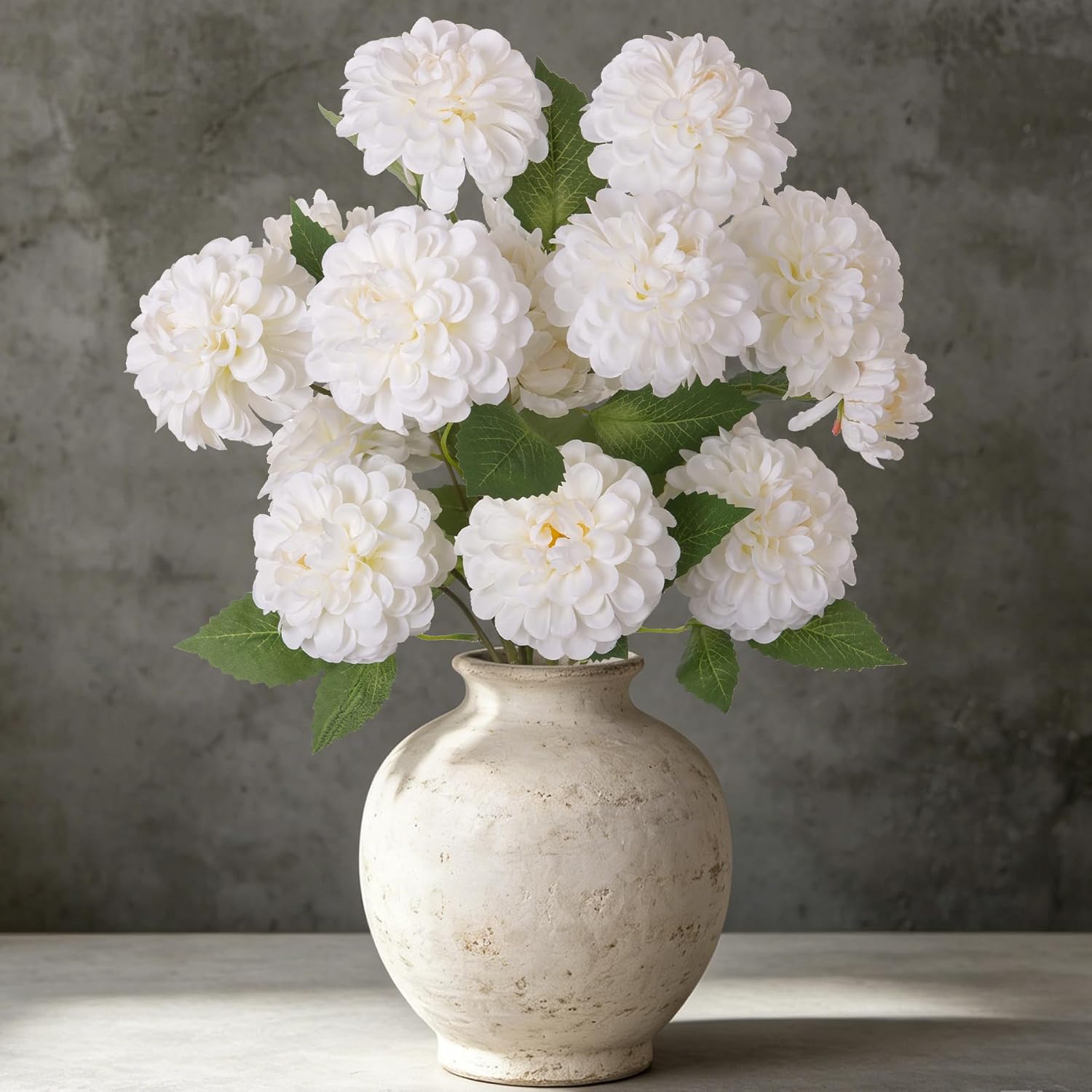 Green Artificial Flowers — White