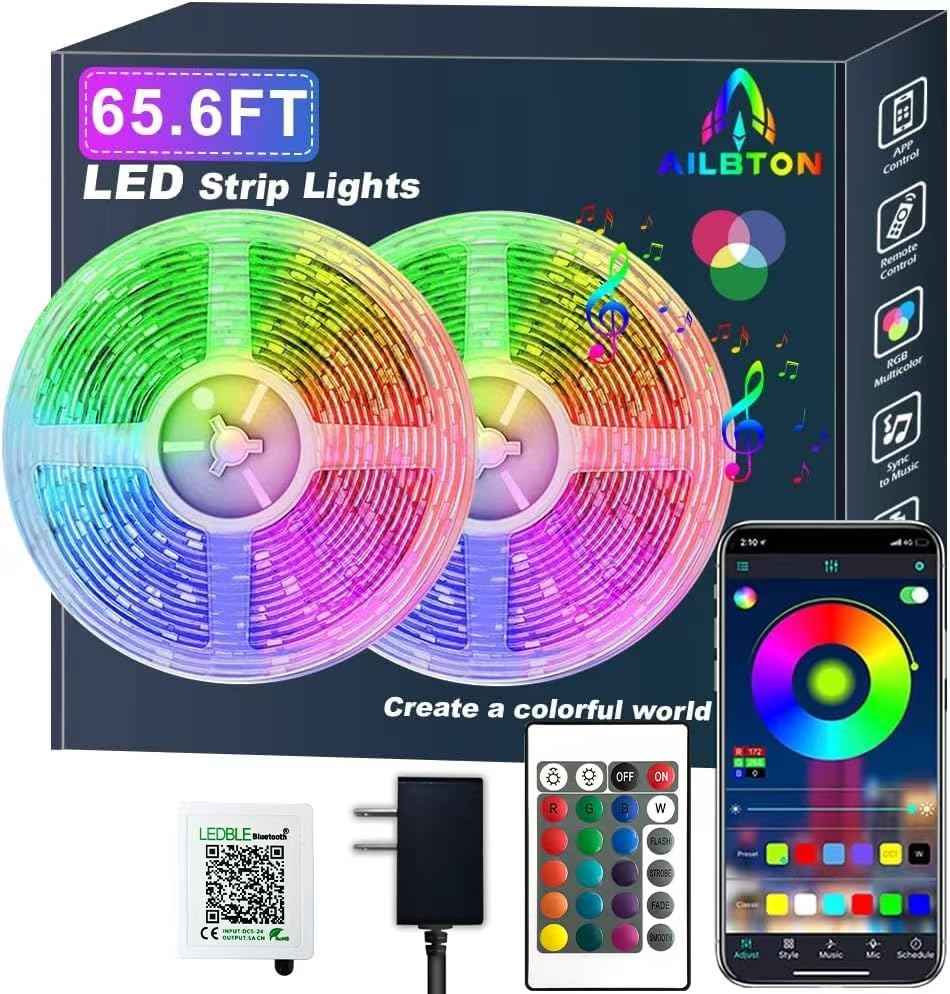 Color Changing Rattan LED Strip Lights — 65.6FT