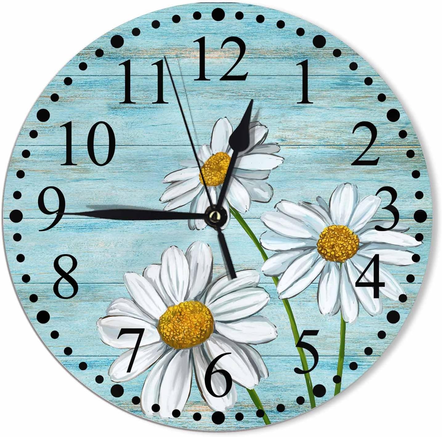 Battery Operated Modern Green Wall Clock — 10" — 10 Inch