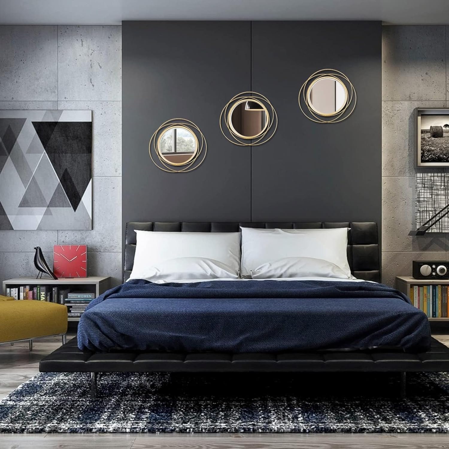 Boho Black Round Mirror - View 4