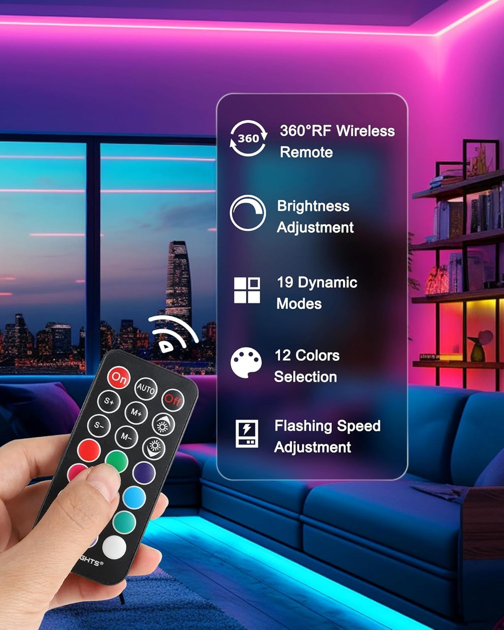 Color Changing Metal LED Strip Lights - View 3