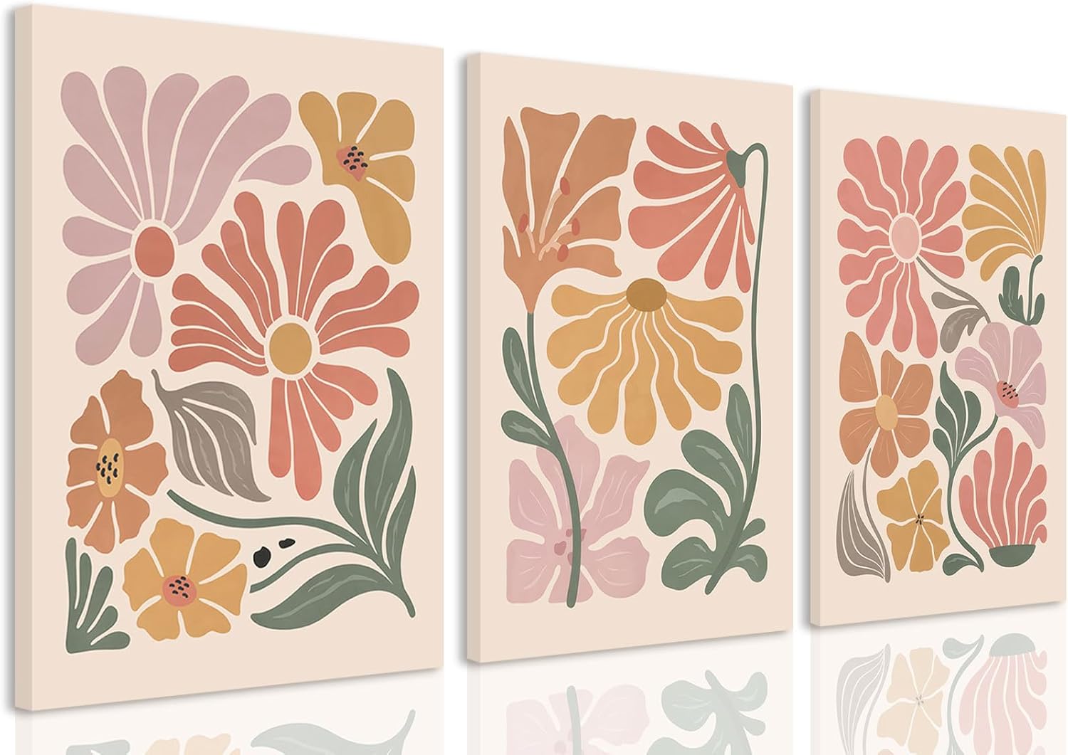 Framed Boho Beige Canvas Wall Art — 12" — Boho