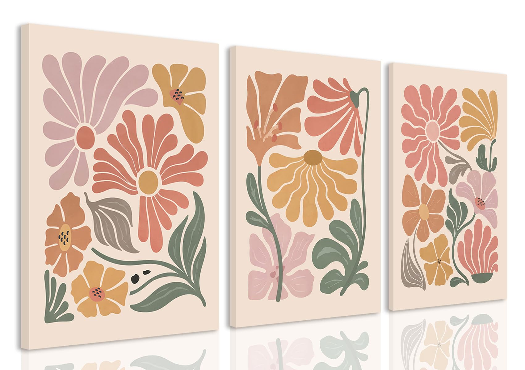 Framed Boho Beige Canvas Wall Art — 12"