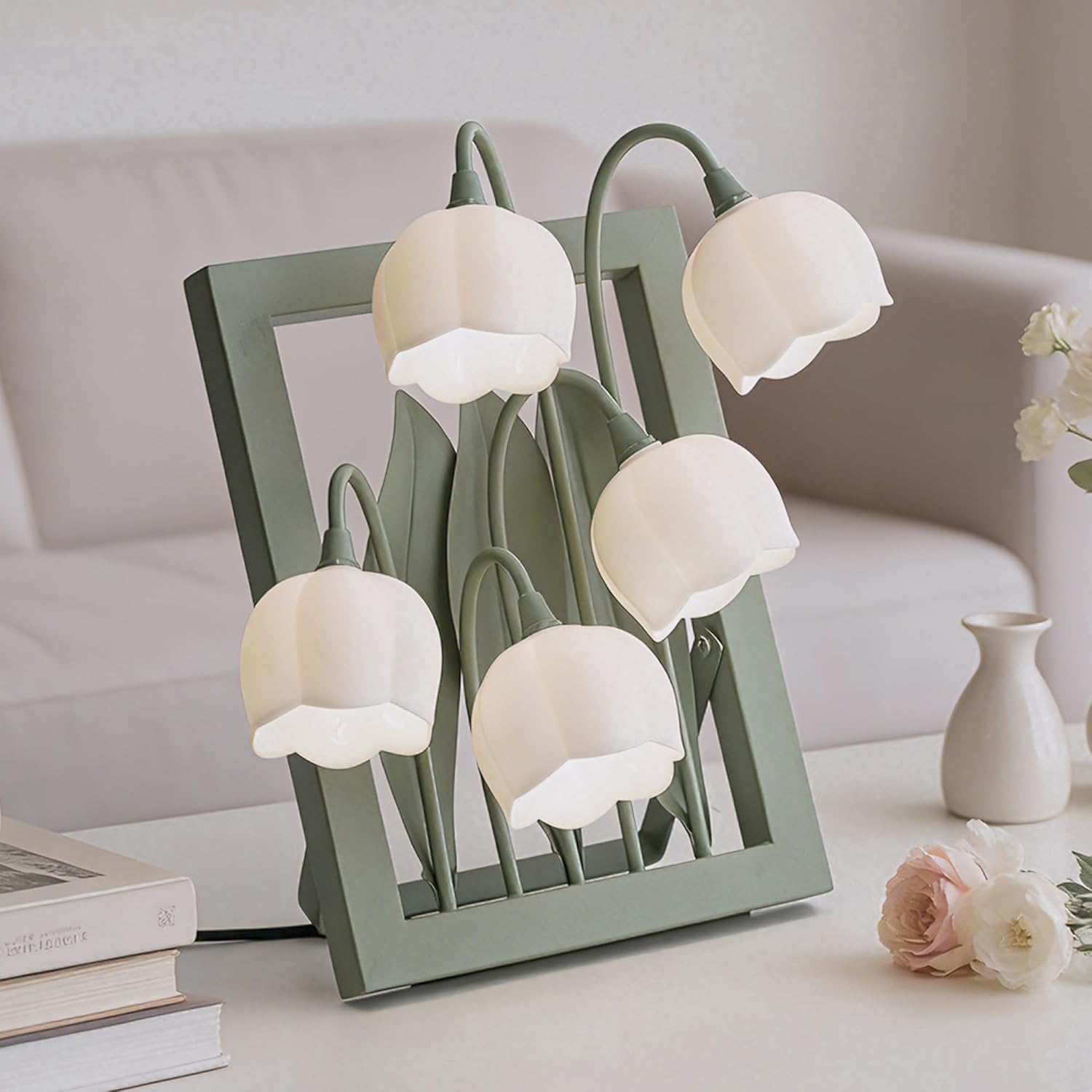 Vintage Green Bedside Lamp — Green Picture Frame