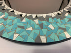 Handcrafted Blue Round Mirror — 24" - View 4