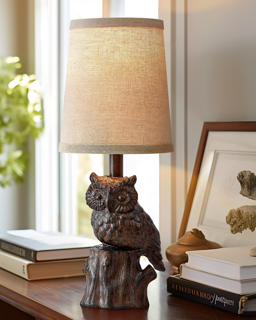 Farmhouse Brown Nightstand Lamp — 14.25" - View 6