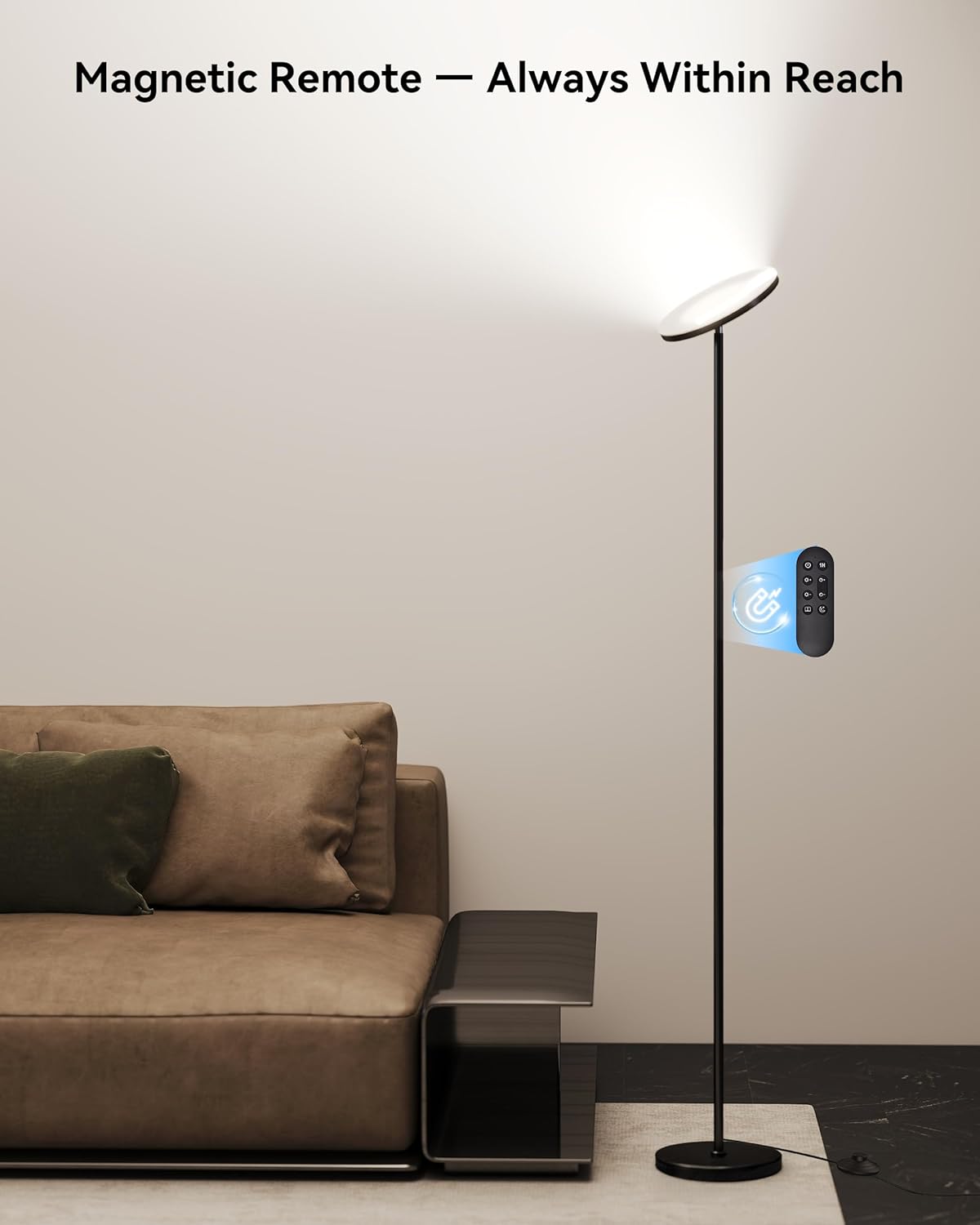 Dimmable Modern Black Floor Lamp — 69" - View 6