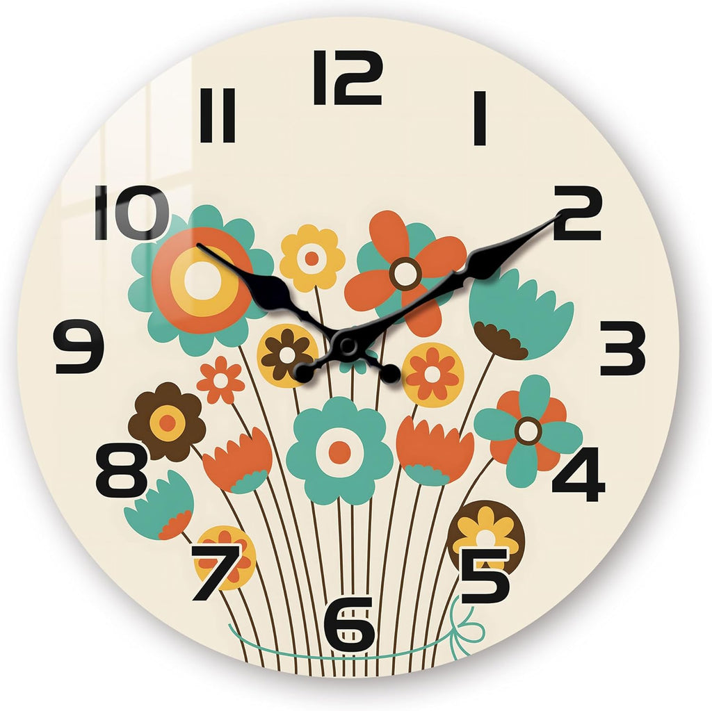Battery Operated Boho Orange Wall Clock — 16" — Colorful