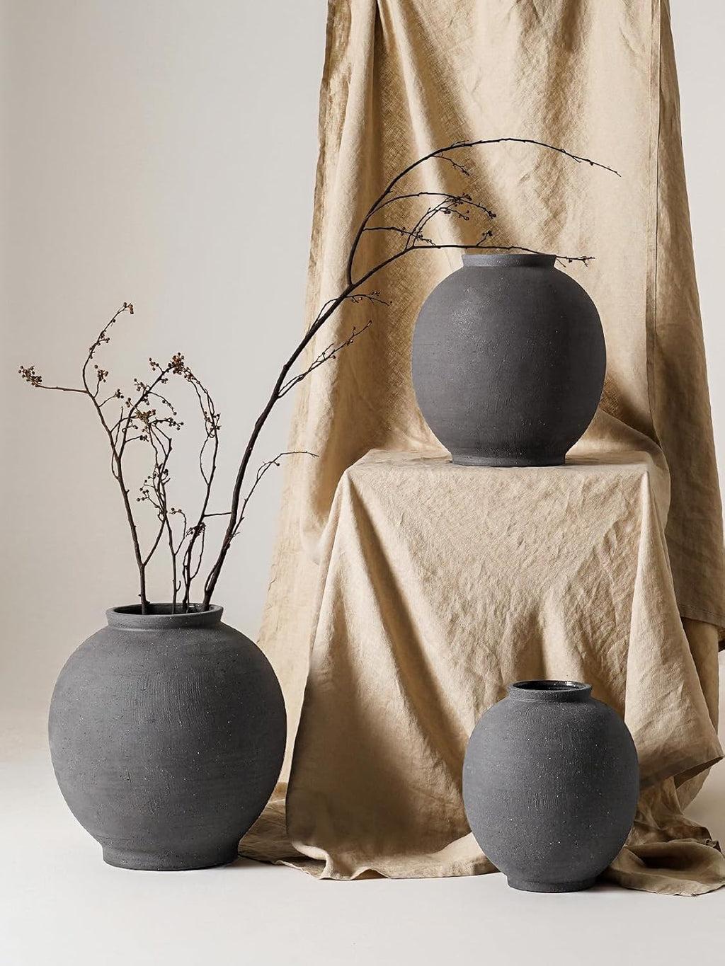 Farmhouse Beige Flower Vase — 8" - View 7