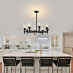 Farmhouse Black Chandelier — 8-Light - View 8