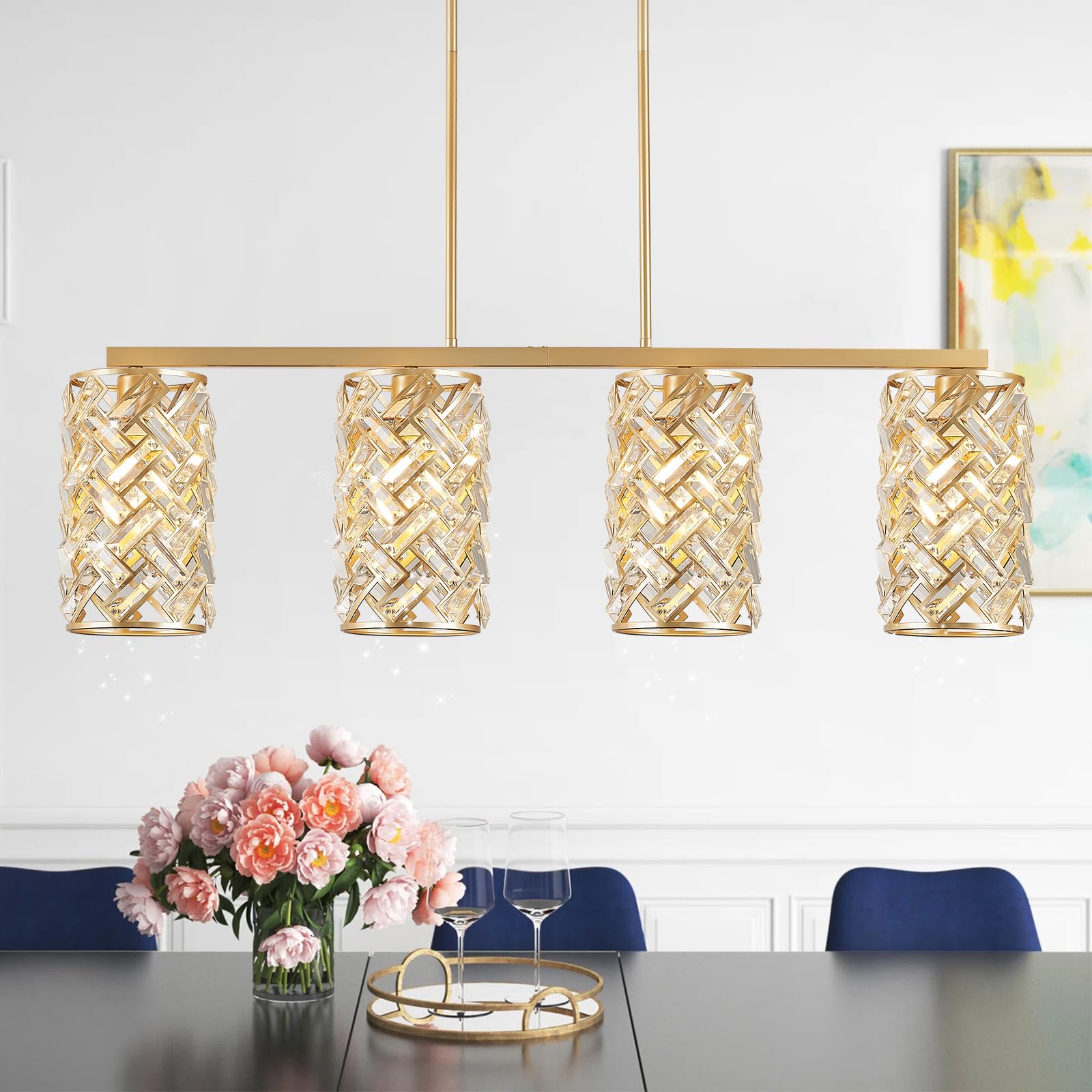 Round Luxe Black Chandelier — 4-Light