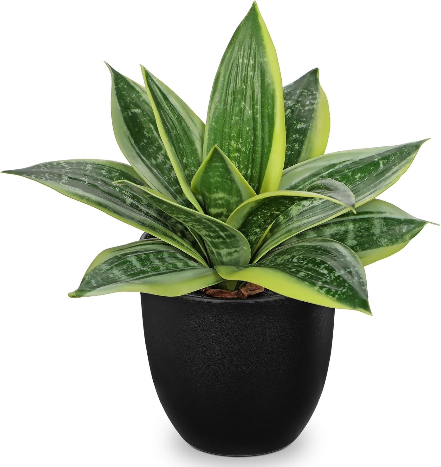 Modern Black Artificial Plant — 9" — Green #3-black Pot