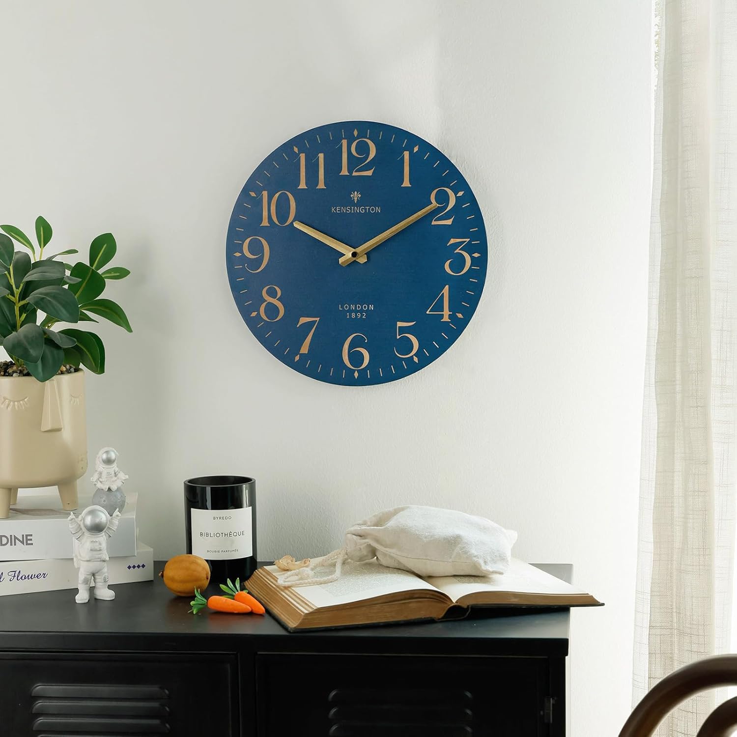 Battery Operated Beige Wall Clock — 12" - View 3