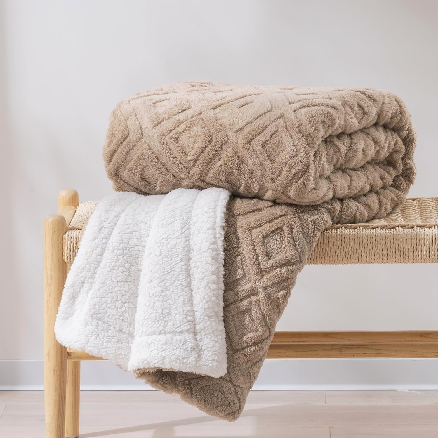 Boho Beige Throw Pillow — 50" — Khaki Tan