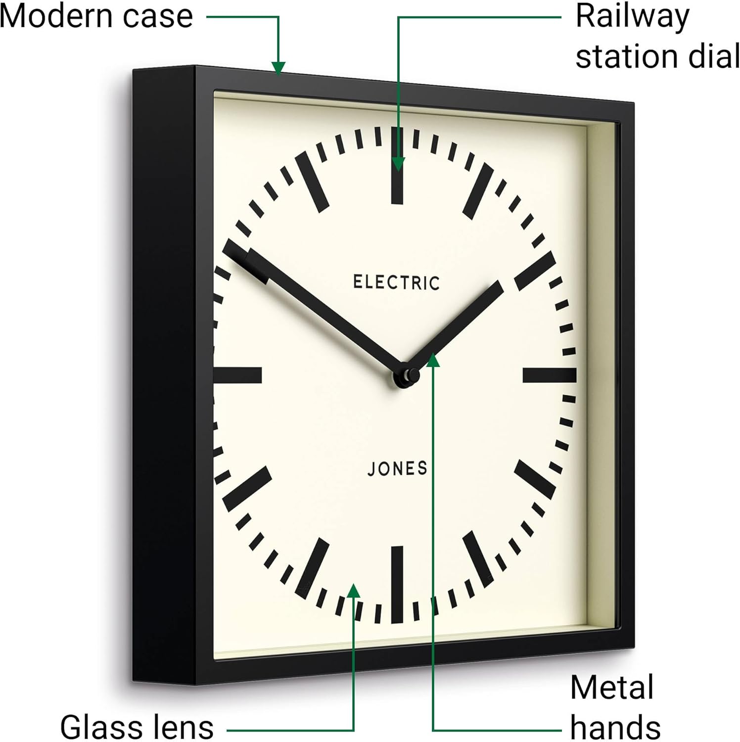 Black Wall Clock — 10" - View 6