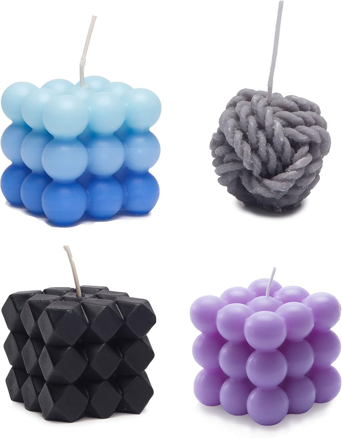 Scented Blue Candle Set — Blue Bubble Candles